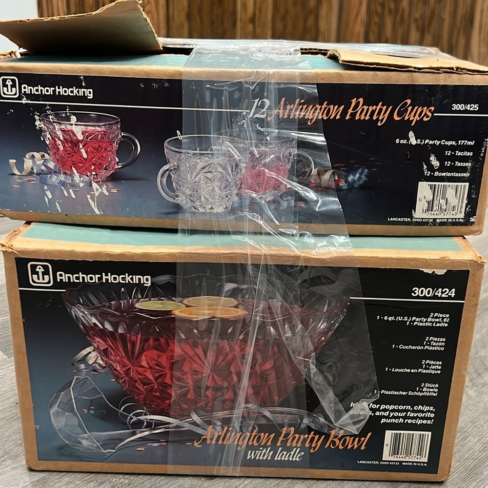 Vintage Anchor Hocking Arlington set, NIB, NWT
